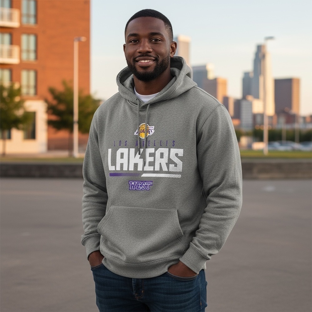 NBA Gray Lakers Hoodie. Size Large.